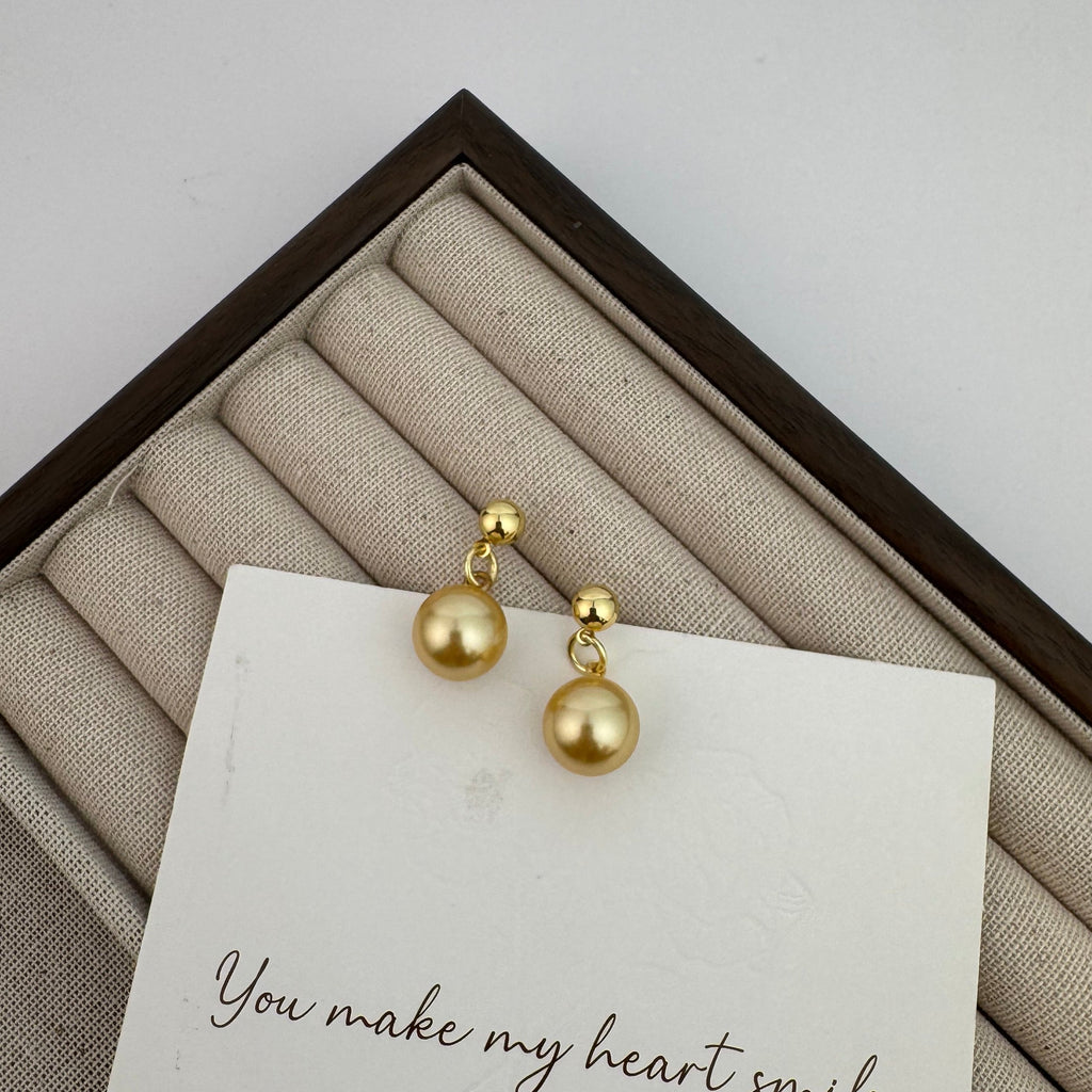 18K Gold Plated with Glass Pearl Earrings E8720