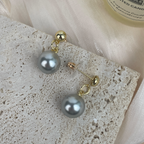 18K Gold Plated with Glass Pearl Earrings E8720
