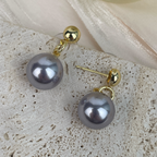18K Gold Plated With Glass Pearl Earrings E8721