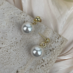 18K Gold Plated With Glass Pearl Earrings E8721