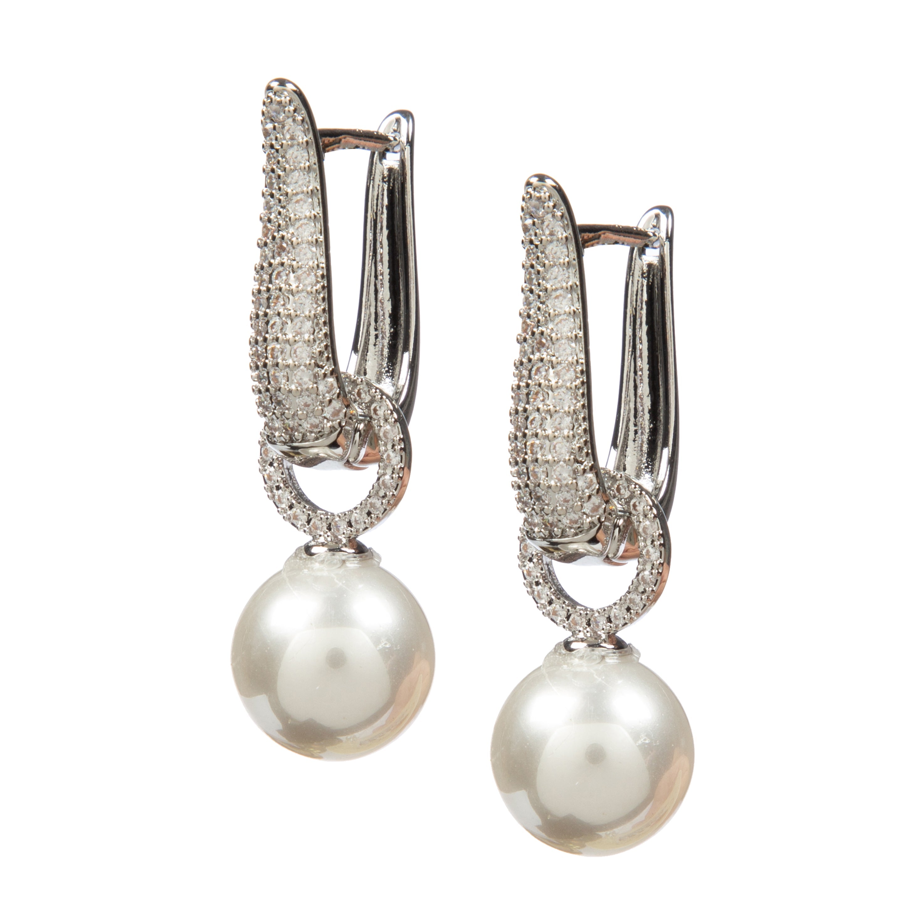 Irregular Shape Cubic Zirconia Earrings E8738