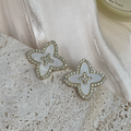 Four Leaf Clover Rhinestone Earrings E8742