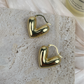 18K Gold-Plated Heart-Shaped Earrings E8743 - Gold
