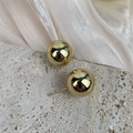18K Gold-Plated Smooth Bead Earrings E8744 - Gold alternate view
