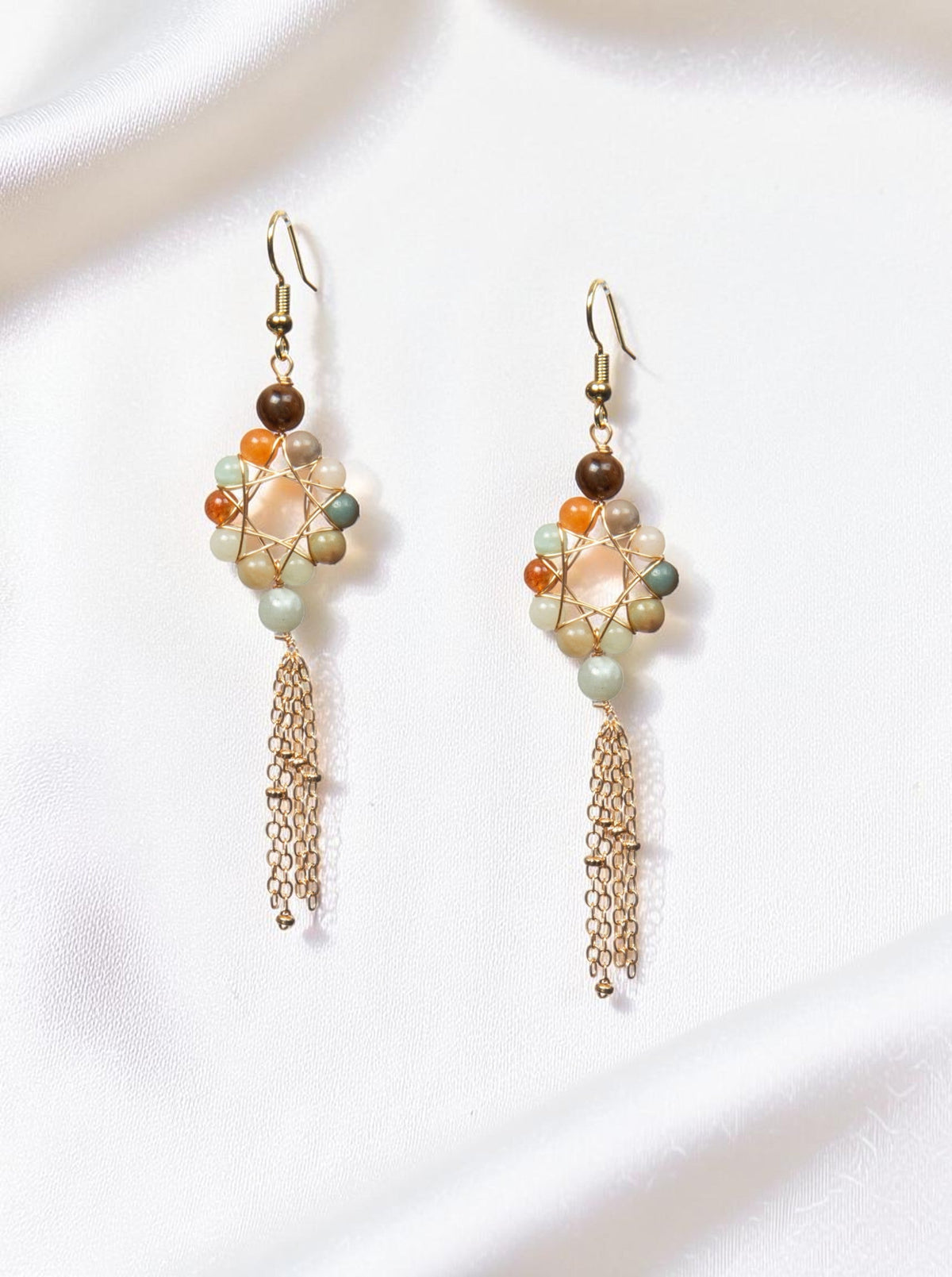 18K Gold Plated Various Stones Earrings E8761