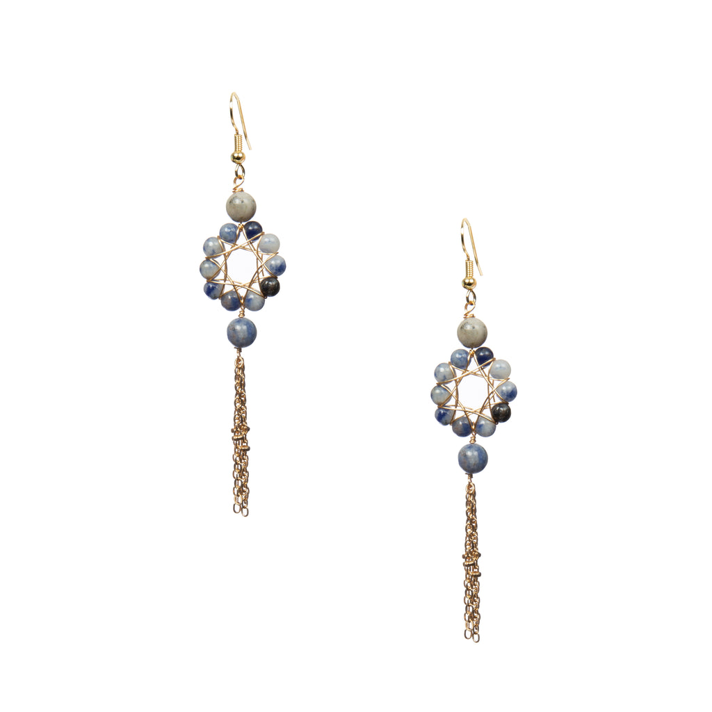 18K Gold Plated Various Stones Earrings E8761
