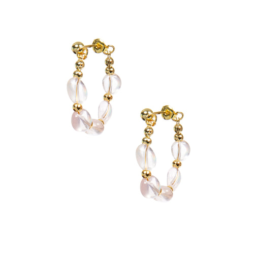 18K Gold-Plated Mixed-Stone Earrings E8766