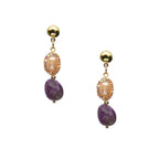 18K Gold Plated Freshwater Pearl Earrings E8769