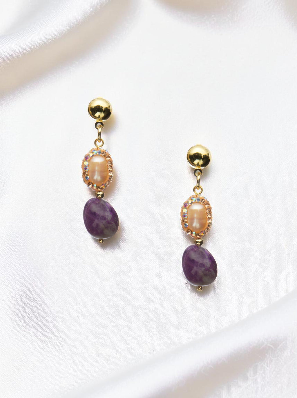 18K Gold Plated Freshwater Pearl Earrings E8769