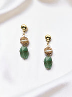Freshwater Pearl With Green Aventurine Earrings E8771