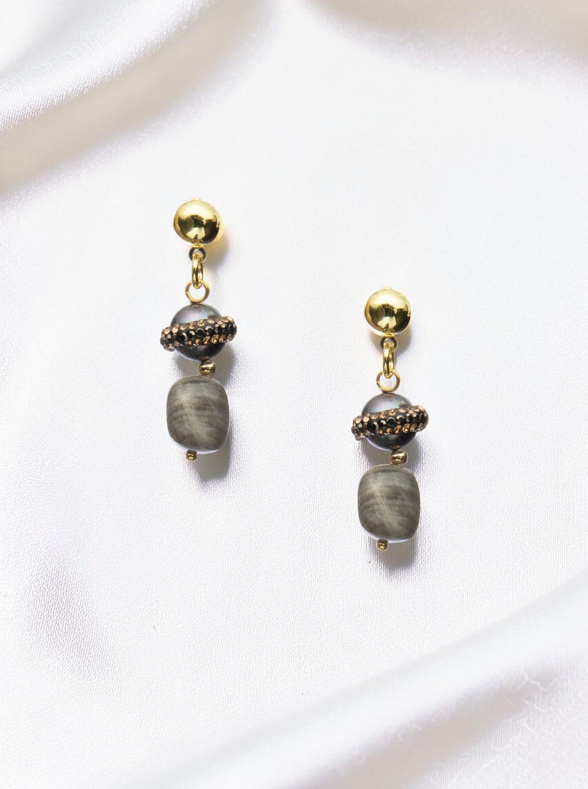 18K Gold Plated Labradorite Earrings E8776