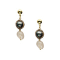 18K Gold Plated Yellow Pagoda Crystal Earrings E8779