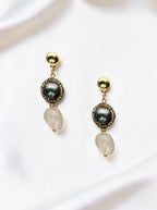 18K Gold Plated Yellow Pagoda Crystal Earrings E8779