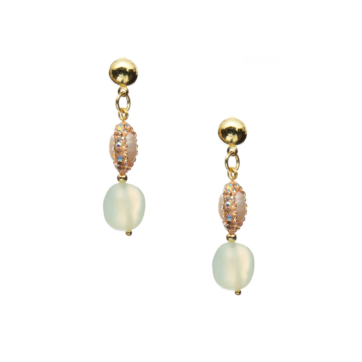 18K Gold Plated Freshwater Pearl Earrings E8780