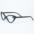 Handmade Rhinestone Cat Eye Reader G0303-Black
