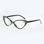 Handmade Rhinestone Round Reader Glasses G0303-Gun Metal
