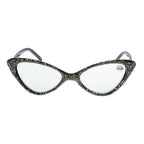 Handmade Rhinestone Round Reader Glasses G0303-Gun Metal