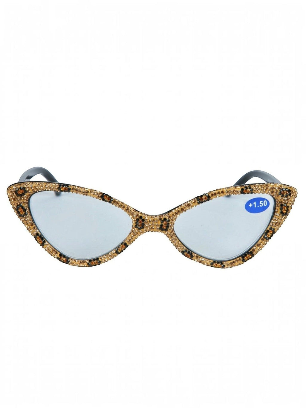 Handmade Rhinestone Cat Eye Reader Glasses G0305-Brown