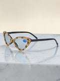 Handmade Rhinestone Cat Eye Reader Glasses G0305-Brown
