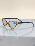 Handmade Rhinestone Cat Eye Reader Glasses G0305-Brown