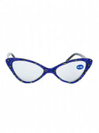 Handmade Rhinestone Cat Eye Reader Glasses G0305-Blue