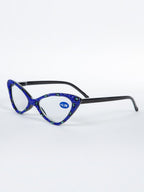 Handmade Rhinestone Cat Eye Reader Glasses G0305-Blue