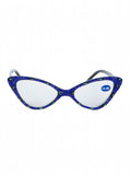 Handmade Rhinestone Cat Eye Reader Glasses G0305-Blue