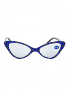Handmade Rhinestone Cat Eye Reader Glasses G0305-Blue