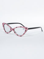 Handmade Rhinestone Cat Eye Reader Glasses G0305-Pink