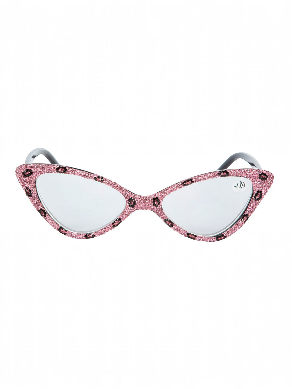 Handmade Rhinestone Cat Eye Reader Glasses G0305-Pink