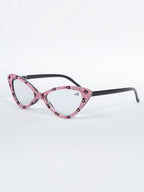 Handmade Rhinestone Cat Eye Reader Glasses G0305-Pink