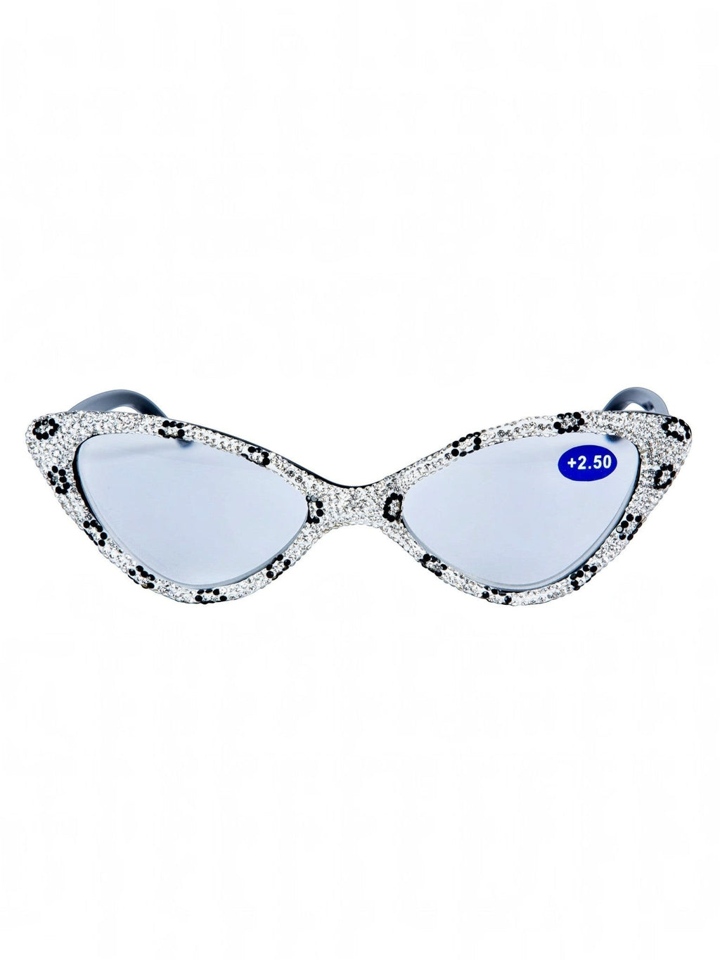 Handmade Rhinestone Cat Eye Reader Glasses G0305-White