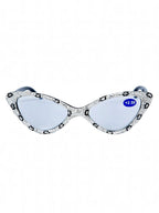 Handmade Rhinestone Cat Eye Reader Glasses G0305-White