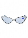 Handmade Rhinestone Cat Eye Reader Glasses G0305-White
