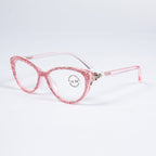 Handmade Rhinestone Cat Eye Reader Glasses G0399-Pink