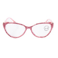 Handmade Rhinestone Cat Eye Reader Glasses G0399-Rose Red