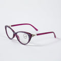 Handmade Rhinestone Cat Eye Reader Glasses G0399- Violet