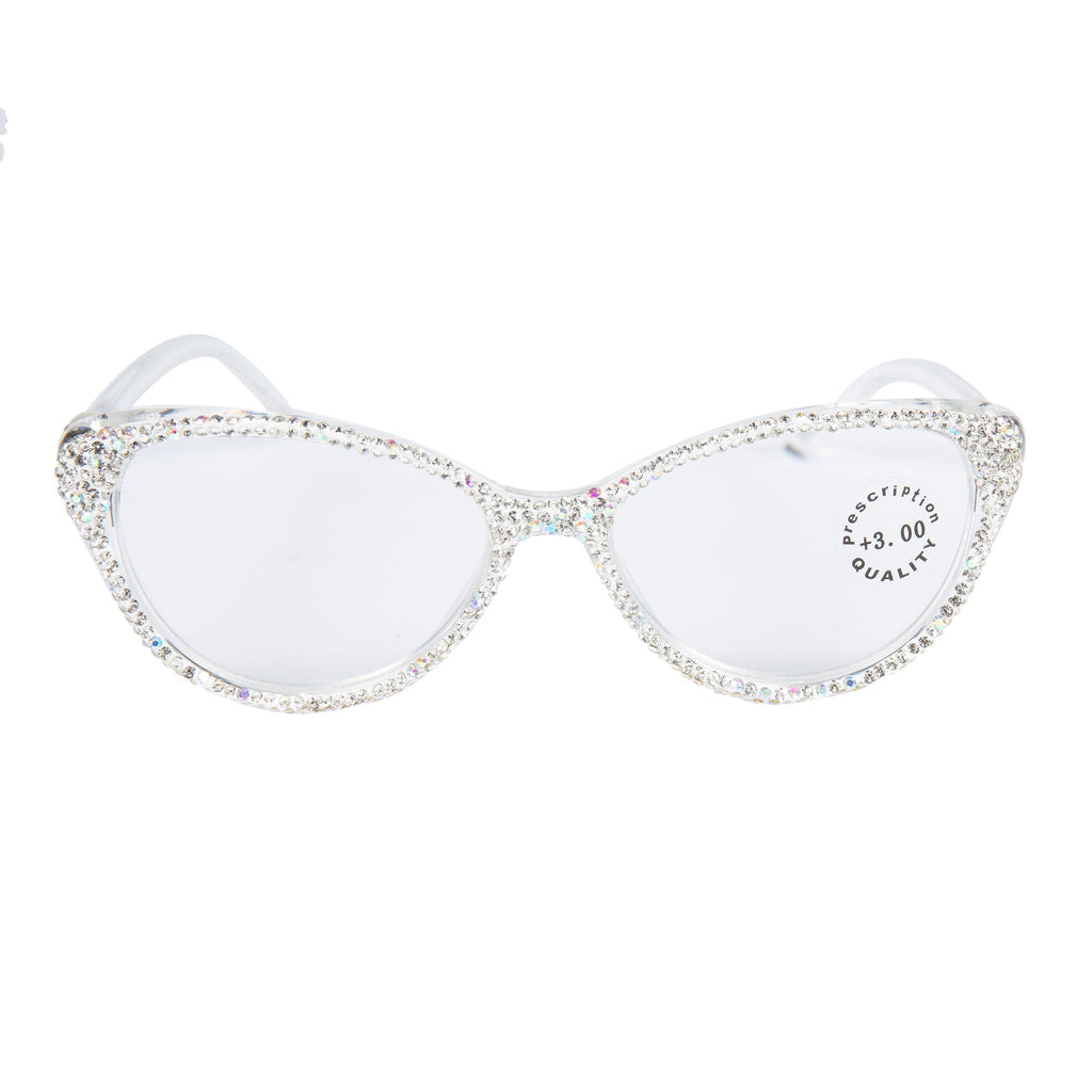 Handmade Rhinestone Cat Eye Reader Glasses G0399-AB