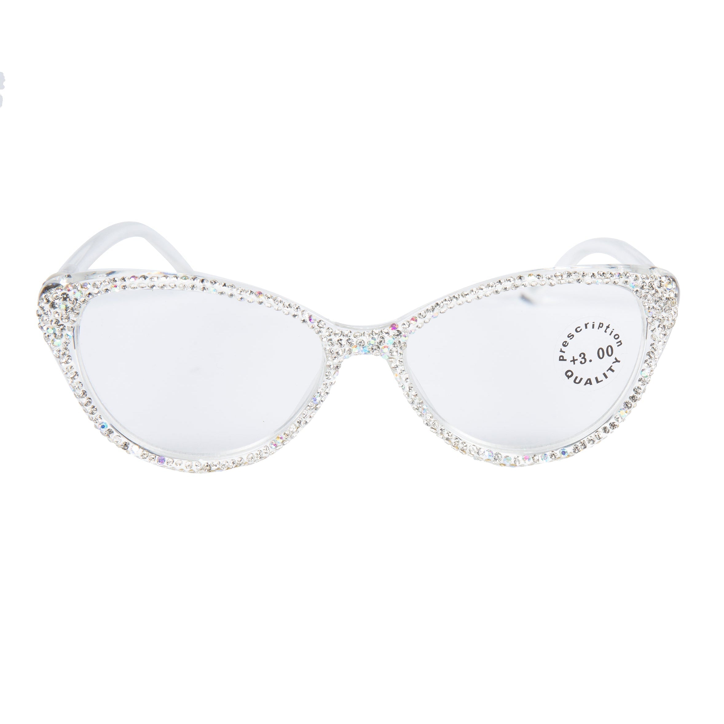 Handmade Rhinestone Cat Eye Reader Glasses G0399-AB