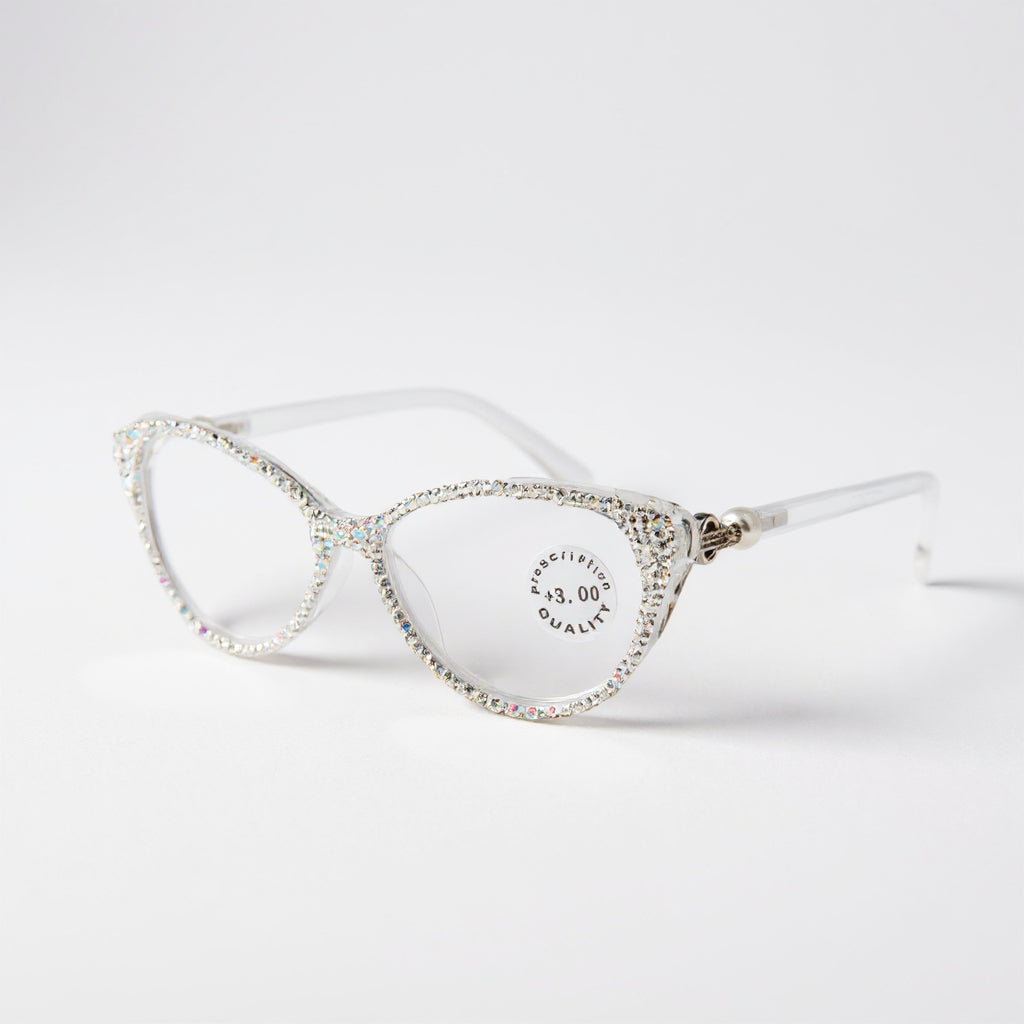 Handmade Rhinestone Cat Eye Reader Glasses G0399-AB