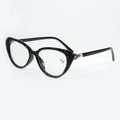Handmade Rhinestone Cat Eye Reader Glasses G0399 - Black