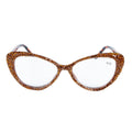 Handmade Rhinestone Cat Eye Reader Glasses G0399-Brown