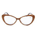 Handmade Rhinestone Cat Eye Reader Glasses G0399-Brown