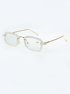 Handmade Rhinestone Round Reader Glasses G0446-Gold