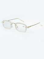 Handmade Rhinestone Round Reader Glasses G0446-Gold