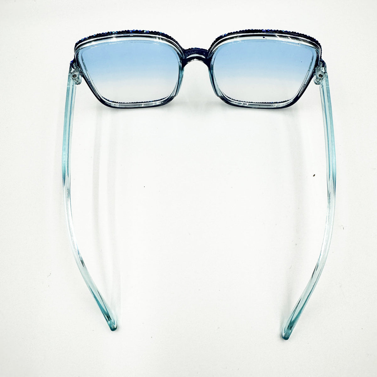 Handmade  Rhinestone Goggles Sunglasses  G0448-Blue