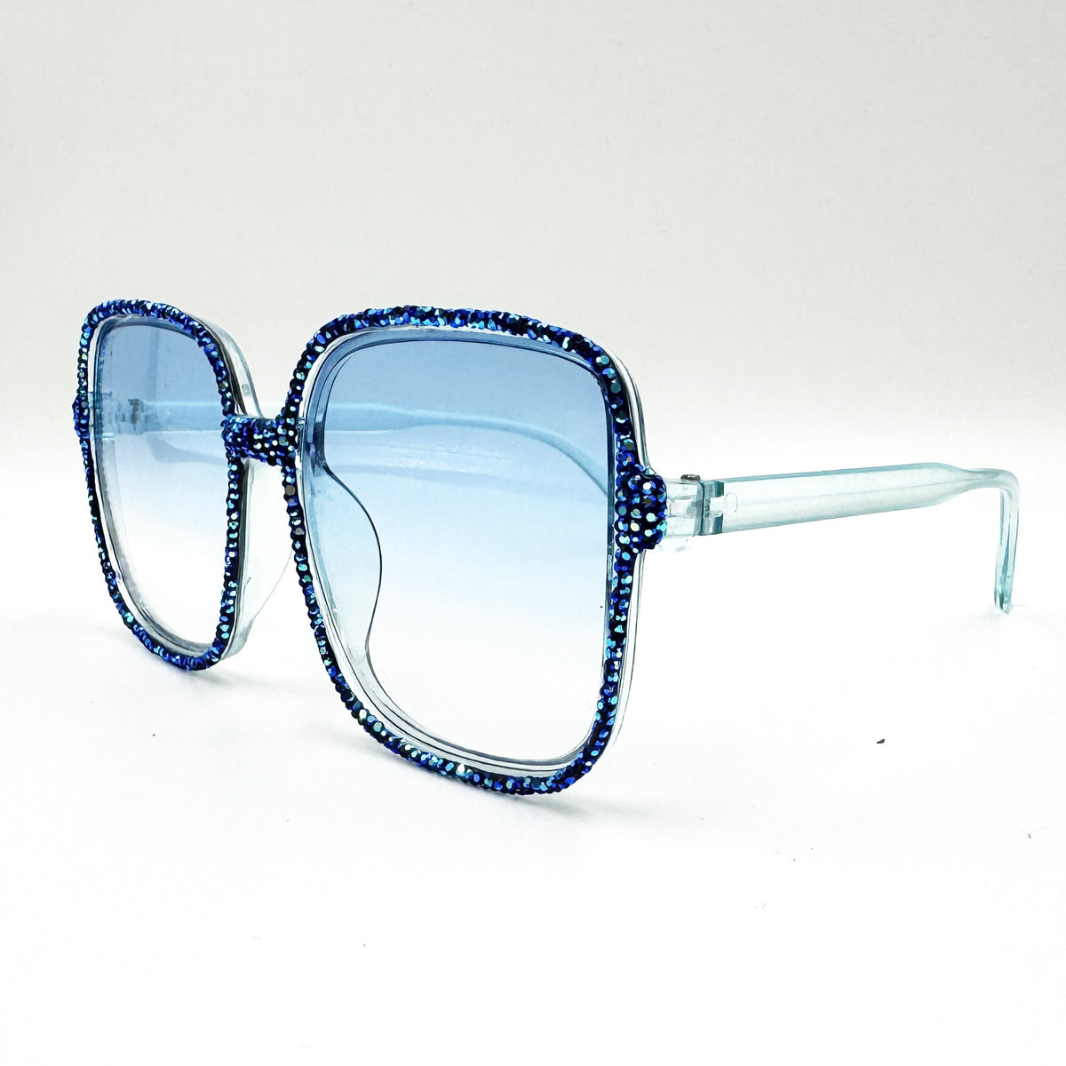 Handmade  Rhinestone Goggles Sunglasses  G0448-Blue