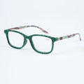 Handmade Rhinestone Rectangle Reader Glasses G0452-Green