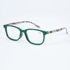 Handmade Rhinestone Rectangle Reader Glasses G0452-Green