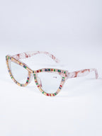 Handmade Rhinestone Cat Eye Reader G0455-Multi